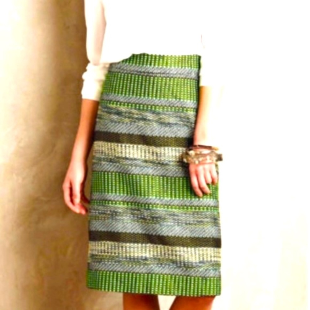 Anthropologie Leifsdottir Tweed Pencil Skirt Business Casual Work Size 8 M